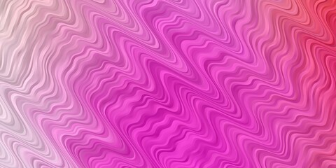 Light Pink vector pattern with wry lines. Colorful geometric sample with gradient curves.  Template for your UI design.