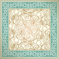 Golden ornate decorative vintage design