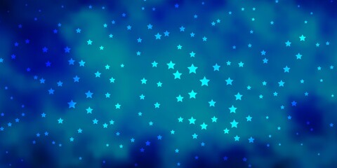 Dark BLUE vector pattern with abstract stars. Colorful illustration in abstract style with gradient stars. Pattern for new year ad, booklets.