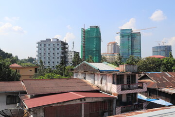 Paysage urbain à Yangon, Myanmar