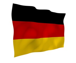 Flag of Germany. Wide format 3D illustration. State symbol of the Federal Republic of Germany. 3D rendering