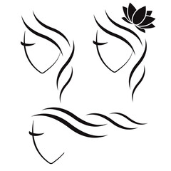 Logo Beauty Salon vector. Logo Beauty hair salon vector concept. Woman face icon