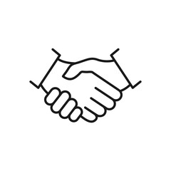 Handshake line icon. Business agreement concept. Vector illustration isolated on white.