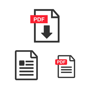Document icon flat image. Document vector download icon. Document Web icon set.