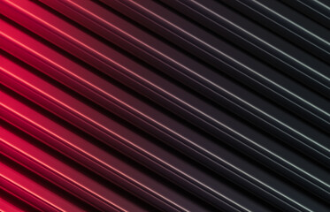 Abstract black and red background with geometric stripe pattern. minimalist black. 3d render.