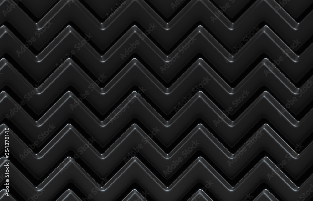 Poster abstract black background with geometric wave pattern. minimalist black. 3d render.