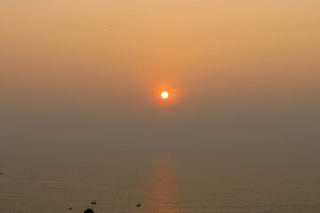Beautiful Sunset landscape with Ocean Horizon in Goa
