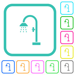 Shower vivid colored flat icons