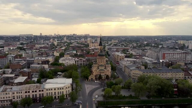 Evening at the Holy Annunciation Cathedral in Khrakiv, Ukraine