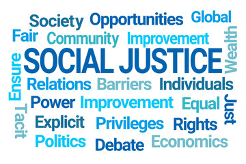 Fototapeta premium Social Justice Word Cloud on White Background