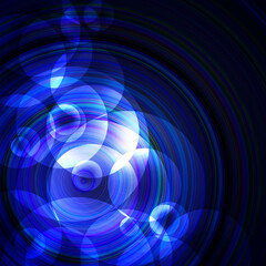   blue circles on a dark background
