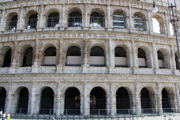 Obraz premium colosseum in rome italy Colosseum in rome is among wonders of world and famous tourist destination and ancient amphitheater once used for gladiator fight 