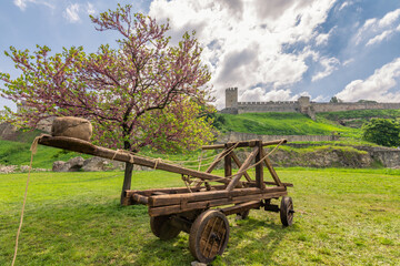Replica of an ancient catapult at Belgrade Fortress in Belgrade, capital of Serbia