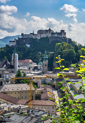 Aerial view on Salzburg city, Austria