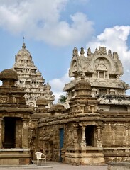 Naklejka premium The Kanchi Kailasanathar temple in Kancheepuram. It is one of the oldest structure built by Narasimhavarman-II during 700AD in Pallava architecture style.