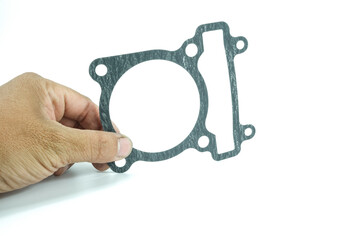 Motorcycle Engine Cylinder Gasket Isolated on White Background