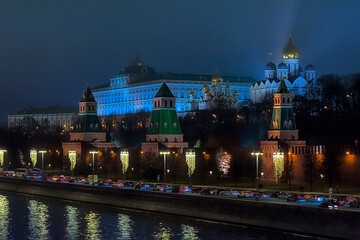 Obraz premium night view of the city of Moscow, Russia