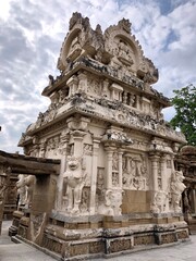 Fototapeta premium The Kanchi Kailasanathar temple in Kancheepuram. It is one of the oldest structure built by Narasimhavarman-II during 700AD in Pallava architecture style.