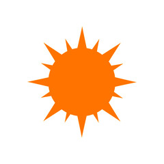 YELLOW SUN ICON, DESIGN ILLUSTRATION ON WHITE