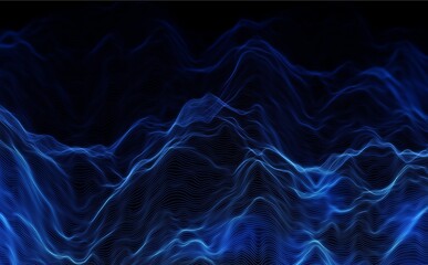 Abstract wave background. Technology big data illustration. Music or sound equalizer visualisation. Artificial intelligence concept. Network visualisation.