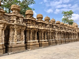 The Kanchi Kailasanathar temple in Kancheepuram. It is one of the oldest structure built by Narasimhavarman-II during 700AD in Pallava architecture style.
