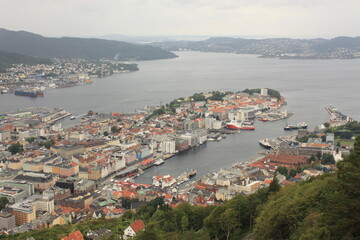 Obraz premium Vue Panoramique Bergen Norvège 