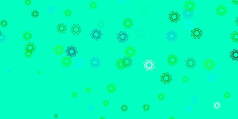 Light Blue, Green vector backdrop with chaotic shapes.