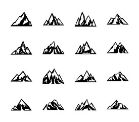 Set Of Hills Glyph Icons