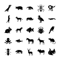 Animals Solid Icons Pack