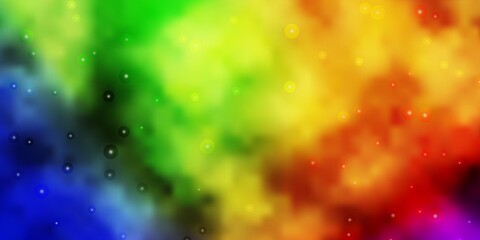 Light Multicolor vector background with small and big stars. Colorful illustration with abstract gradient stars. Design for your business promotion.