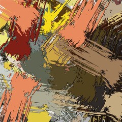 Abstract background. Psychedelic texture of brush strokes of colored paint of blurred lines and spots of different shapes and sizes