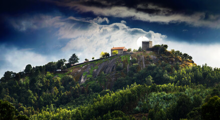 The "Lanhoso" Castle in "Pilar" Mountain, Povoa de Lanhoso, Portugal.