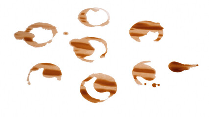 Coffee stains isolated on white background.