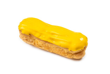 Fresh tasty eclairs isoalted on white background