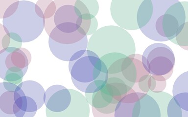Multicolored translucent circles on a white background. Pink tones. 3D illustration