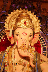 Lord Ganesha Indian Ganesha Festival, Close up Shot.