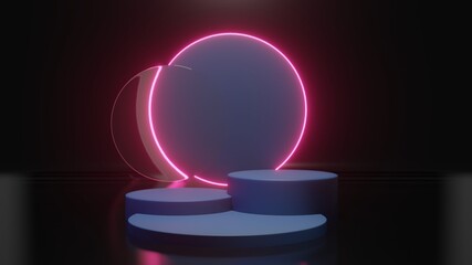 Mock up background/backdrop in minimal modern illustration design of pathway style for product placement.Minimal product background backdrop design in 3D illustration or 3D rendering