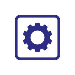Gear flat icon on white background.