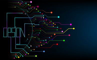 The art background image has the words stating that the design with beautiful colored lines and circles is infinite.