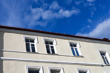 White top windows against a blue sky
