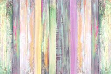 colorful vintage old wood background with acrylic paint