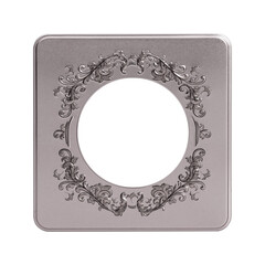 Silver frame for paintings, mirrors or photo isolated on white background	