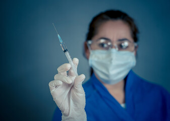Scientist working on the development of the COVID-19 Vaccine. Coronavirus immunization treatment.