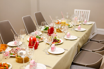 these are pink desserts on the children's table