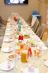 these are pink desserts on the children's table