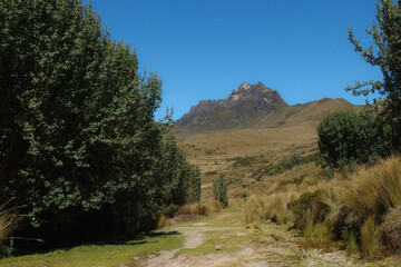 Rucu Pichincha volcano on a beautiful sunny morning