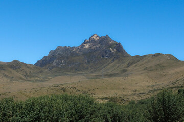 Rucu Pichincha volcano on a beautiful sunny morning