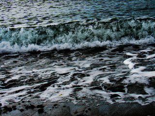 water flowing over rocks