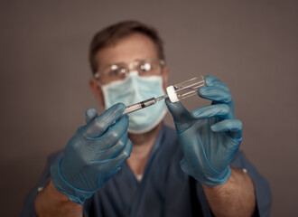 Scientist working on the development of the COVID-19 Vaccine. Coronavirus immunization treatment.
