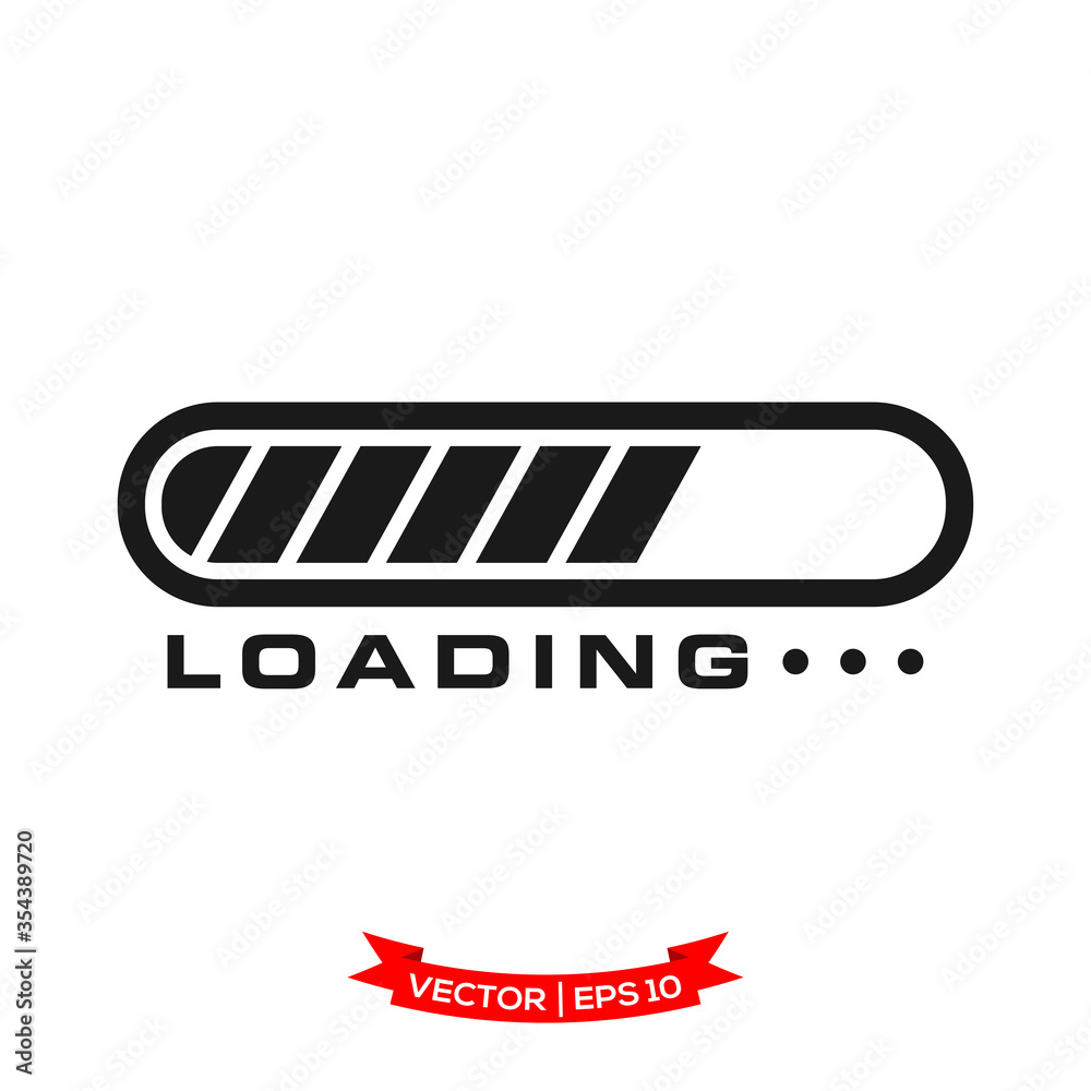 Poster vector progress loading bar, loading icon, loading illustration